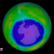 False-color image showing ozone concentrations above Antarctica on Oct. 2, 2015. Image: NASA/Goddard Space Flight Center